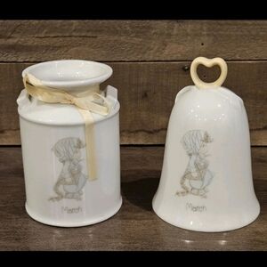 Precious Moments White and Cream March Bell Set